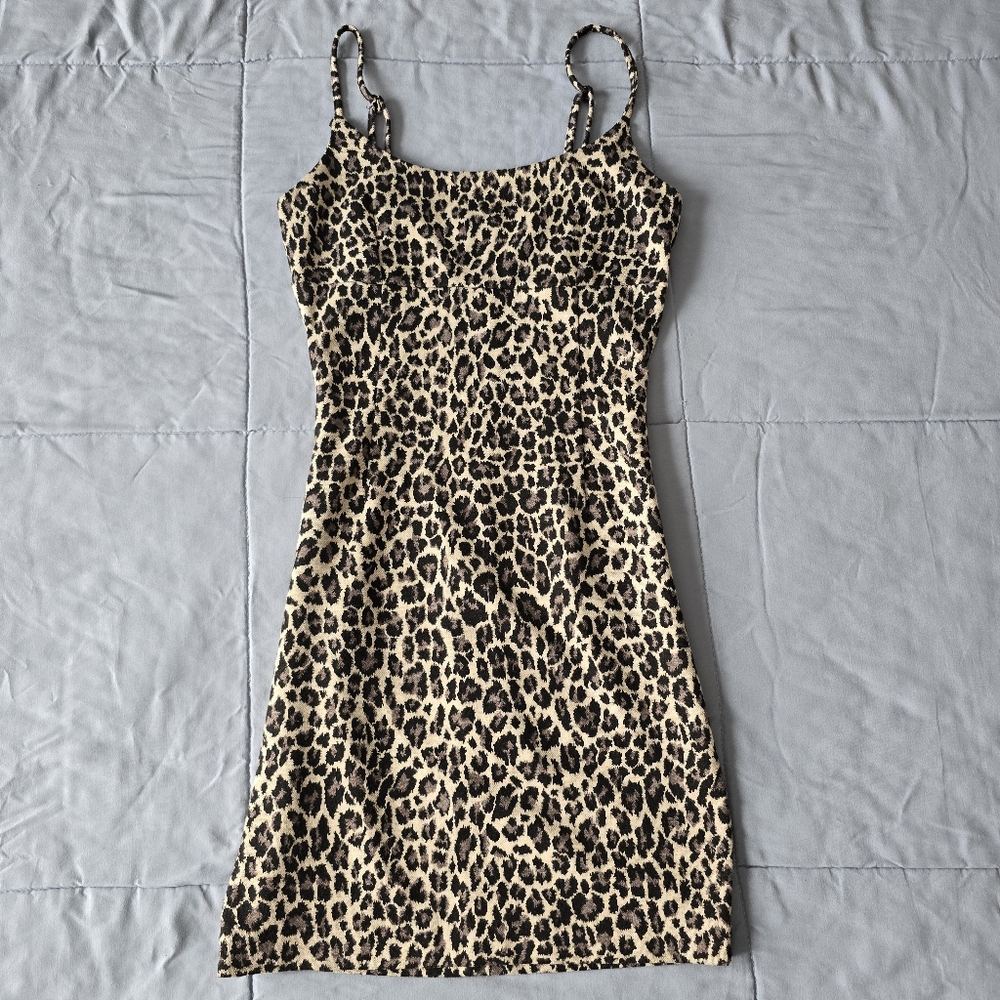 Dynamite Cheetah Leopard Print Bodycon Mini Dress Size XS